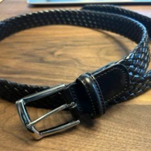 Anderson's Black leather braided belt